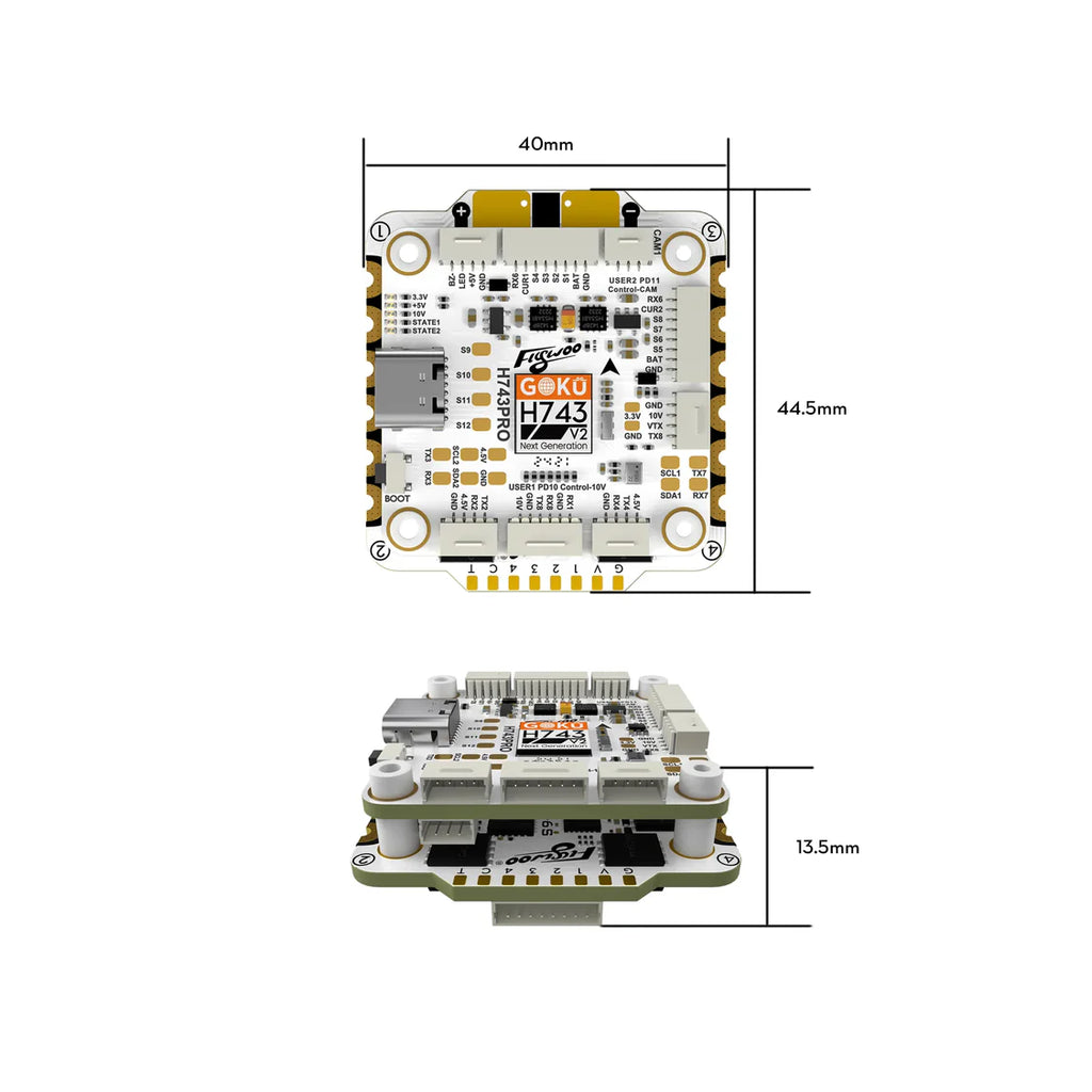 Flywoo GOKU H743 PRO 55A 32Bit 128K 3030 Stack O4  O4 Pro Plug N Play Support